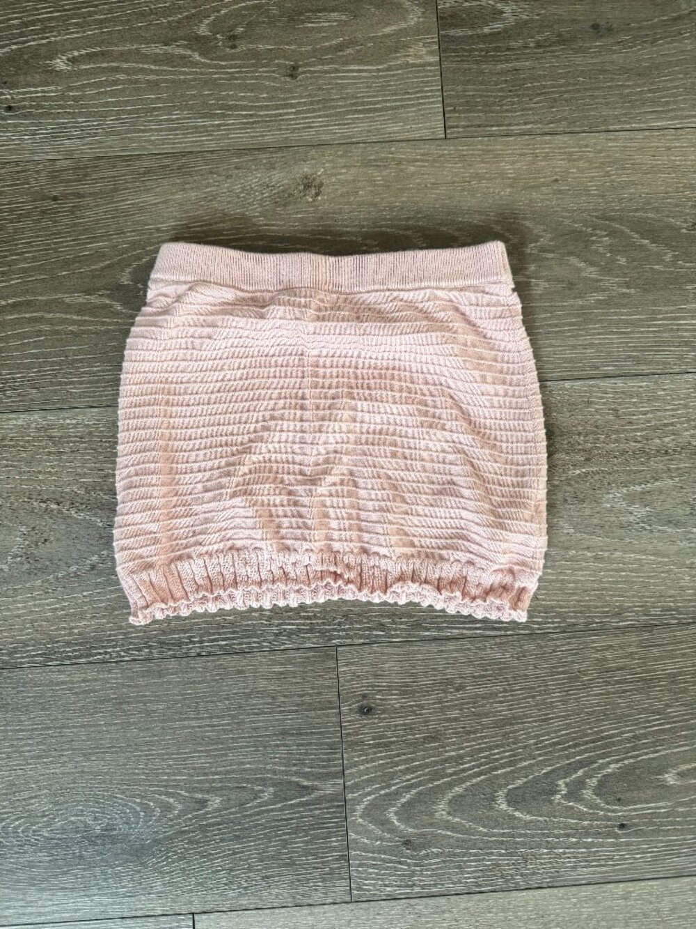 River Island Girls Pink Ribbed Knit Mini Skirt Size 3/4